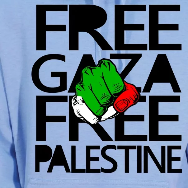 Free Gaza And Palestine Fist Unisex Surf Hoodie