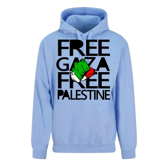 Free Gaza And Palestine Fist Unisex Surf Hoodie