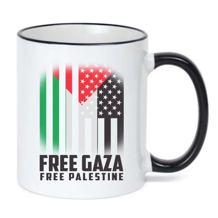 Free Gaza Free Palestine US Palestine Flag colors Black Color Changing Mug