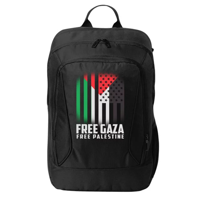 Free Gaza Free Palestine US Palestine Flag colors City Backpack