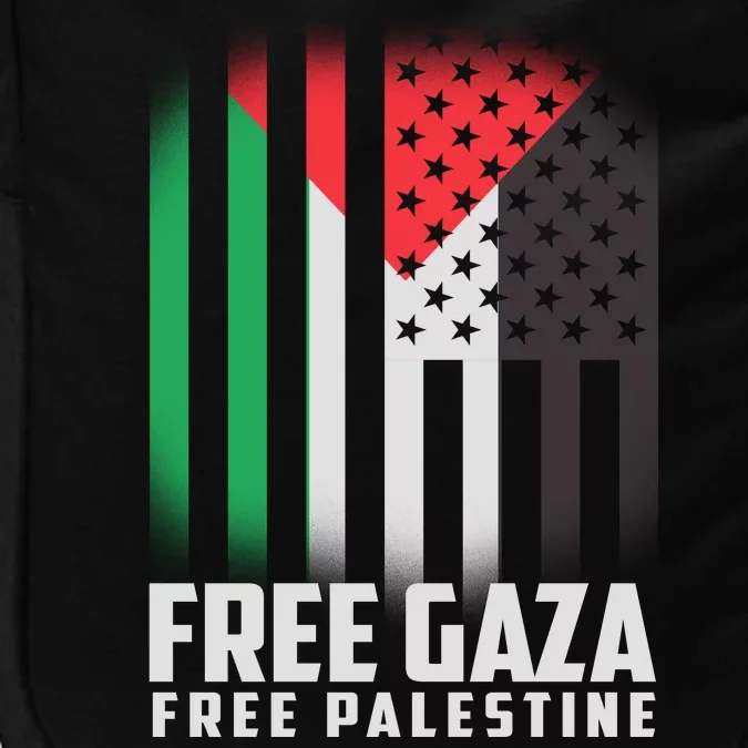 Free Gaza Free Palestine US Palestine Flag colors Impact Tech Backpack