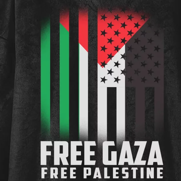 Free Gaza Free Palestine US Palestine Flag colors Hooded Wearable Blanket