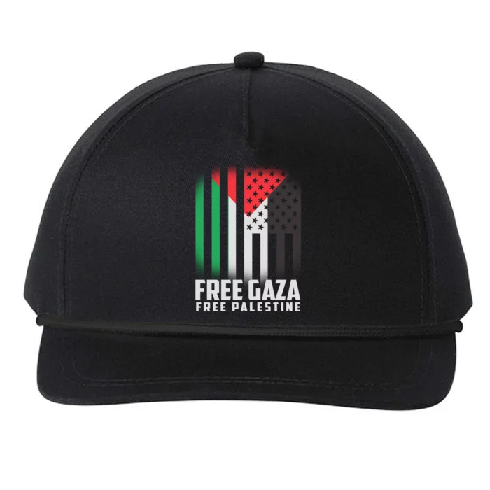 Free Gaza Free Palestine US Palestine Flag colors Snapback Five-Panel Rope Hat