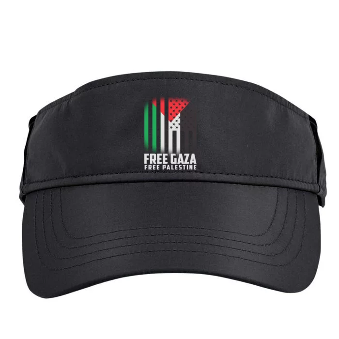 Free Gaza Free Palestine US Palestine Flag colors Adult Drive Performance Visor