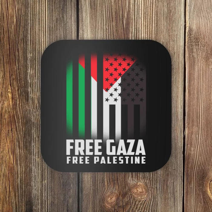 Free Gaza Free Palestine US Palestine Flag colors Coaster