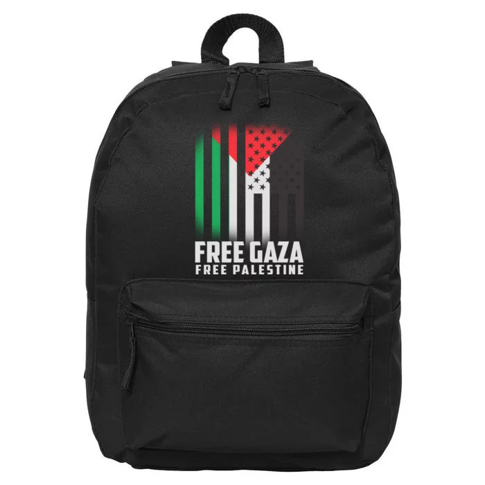 Free Gaza Free Palestine US Palestine Flag colors 16 in Basic Backpack