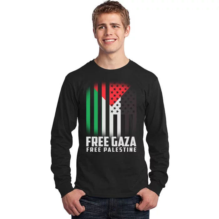 Free Gaza Free Palestine US Palestine Flag colors Tall Long Sleeve T-Shirt