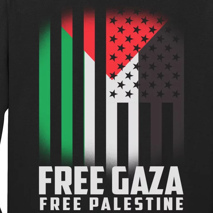 Free Gaza Free Palestine US Palestine Flag colors Tall Long Sleeve T-Shirt