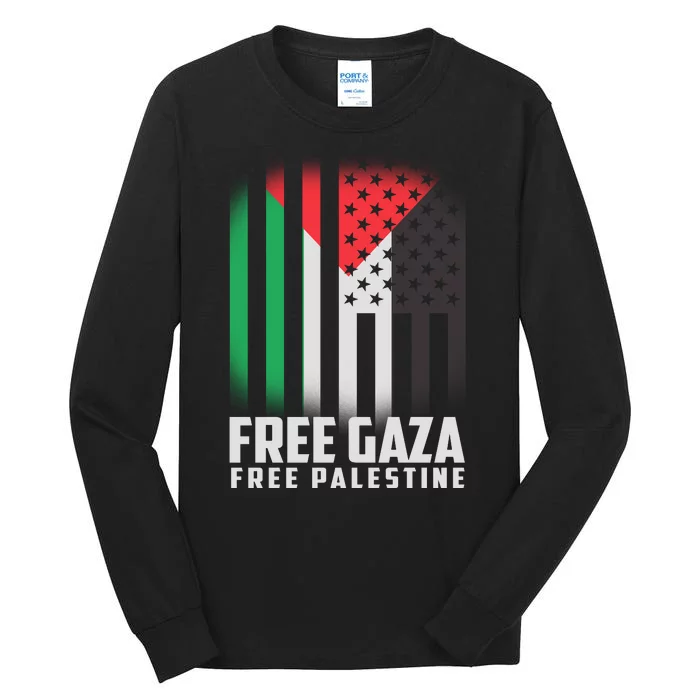 Free Gaza Free Palestine US Palestine Flag colors Tall Long Sleeve T-Shirt