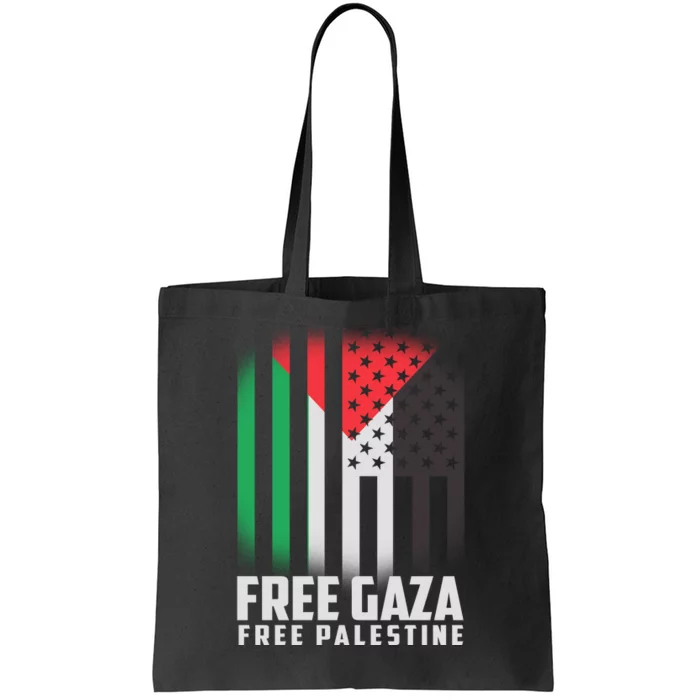 Free Gaza Free Palestine US Palestine Flag colors Tote Bag