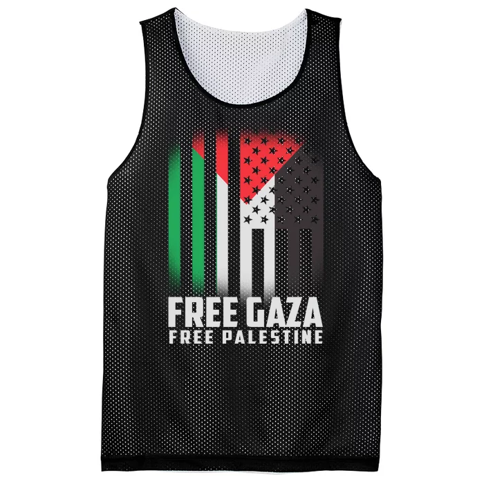 Free Gaza Free Palestine US Palestine Flag colors Mesh Reversible Basketball Jersey Tank