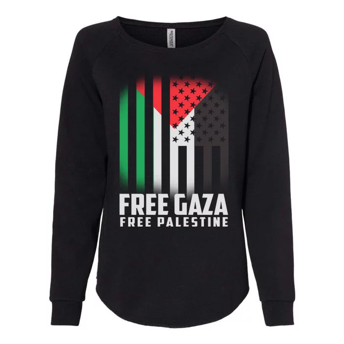 Free Gaza Free Palestine US Palestine Flag colors Womens California Wash Sweatshirt