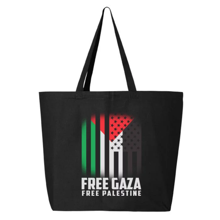 Free Gaza Free Palestine US Palestine Flag colors 25L Jumbo Tote