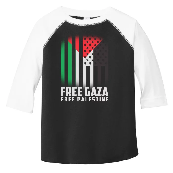 Free Gaza Free Palestine US Palestine Flag colors Toddler Fine Jersey T-Shirt