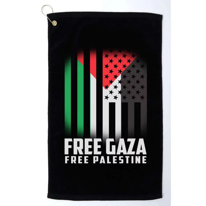 Free Gaza Free Palestine US Palestine Flag colors Platinum Collection Golf Towel