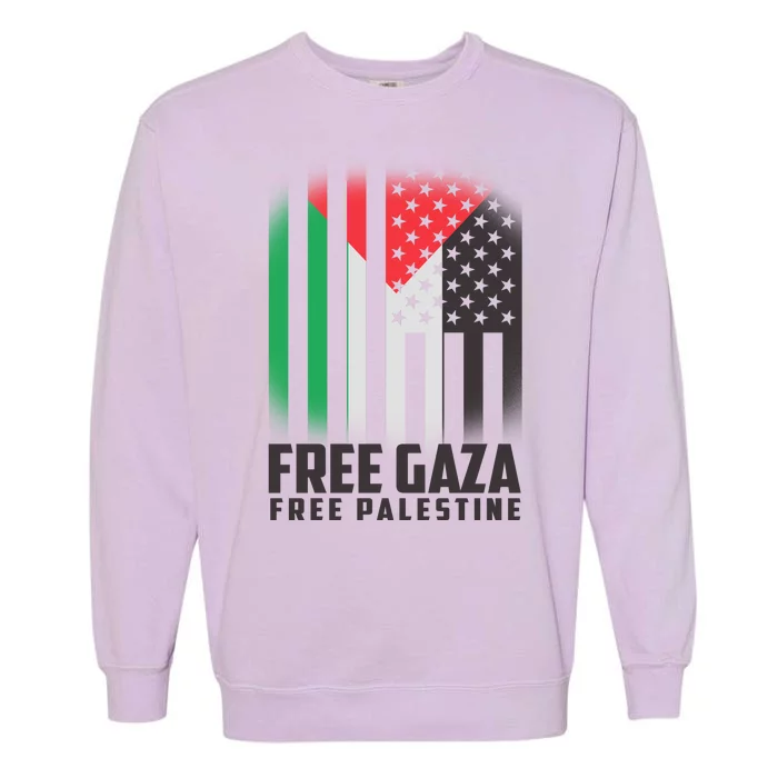 Free Gaza Free Palestine US Palestine Flag colors Garment-Dyed Sweatshirt