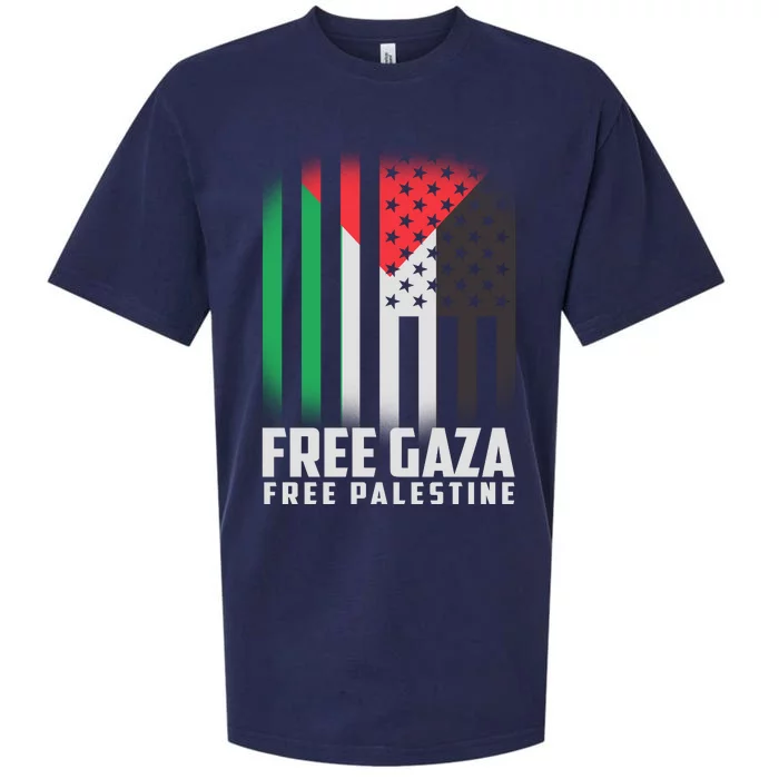 Free Gaza Free Palestine US Palestine Flag colors Sueded Cloud Jersey T-Shirt