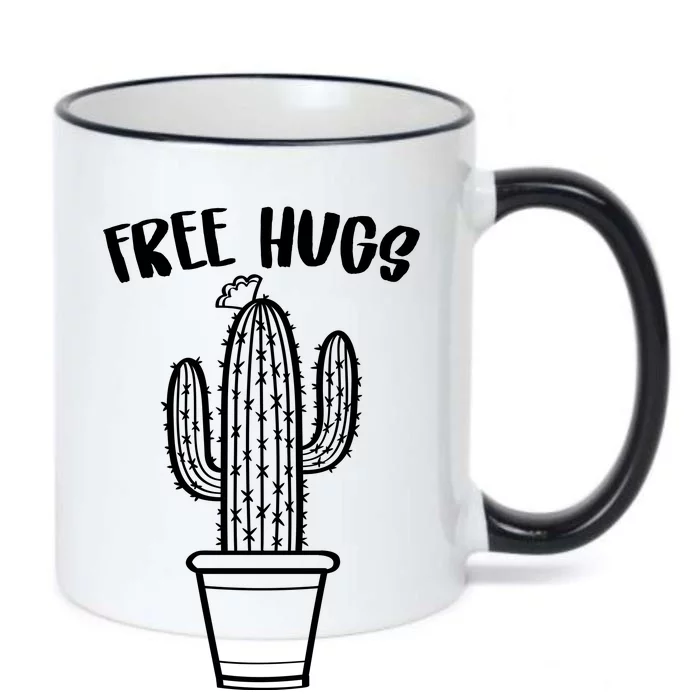 Free Hugs Cactus Black Color Changing Mug