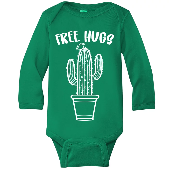 Free Hugs Cactus Baby Long Sleeve Bodysuit