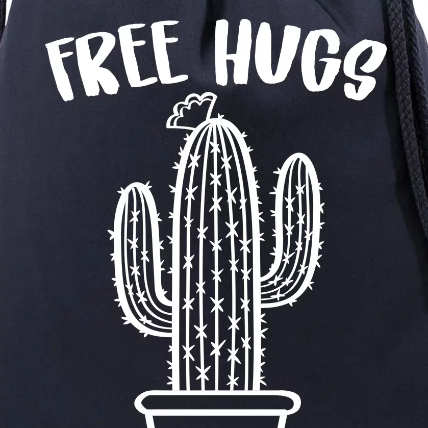 Free Hugs Cactus Drawstring Bag