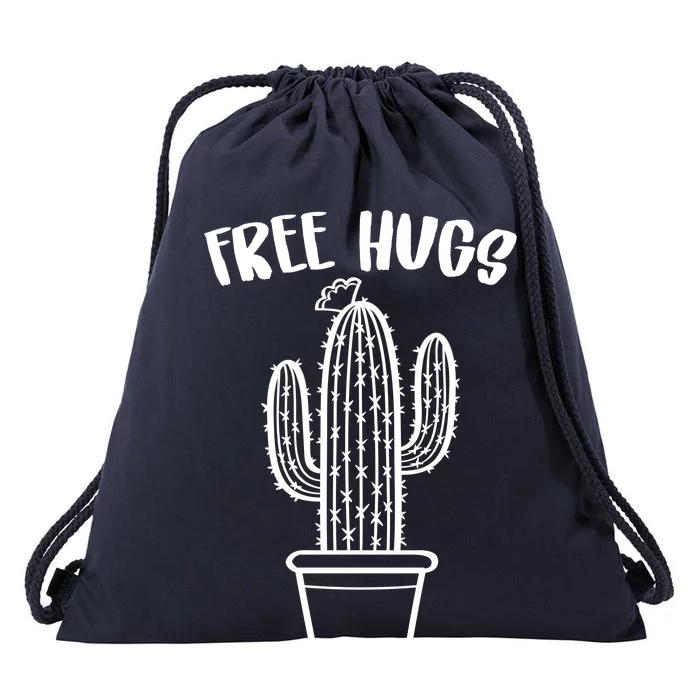 Free Hugs Cactus Drawstring Bag