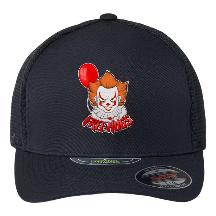 Free Hugs Scary Clown Funny Flexfit Unipanel Trucker Cap