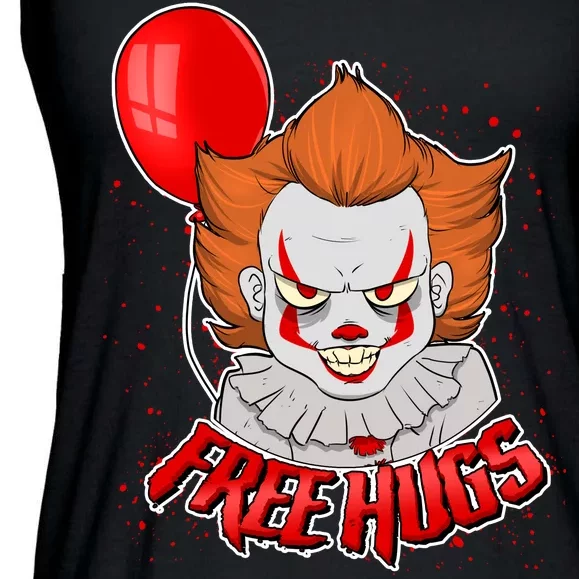 Free Hugs Scary Clown Funny Ladies Essential Flowy Tank