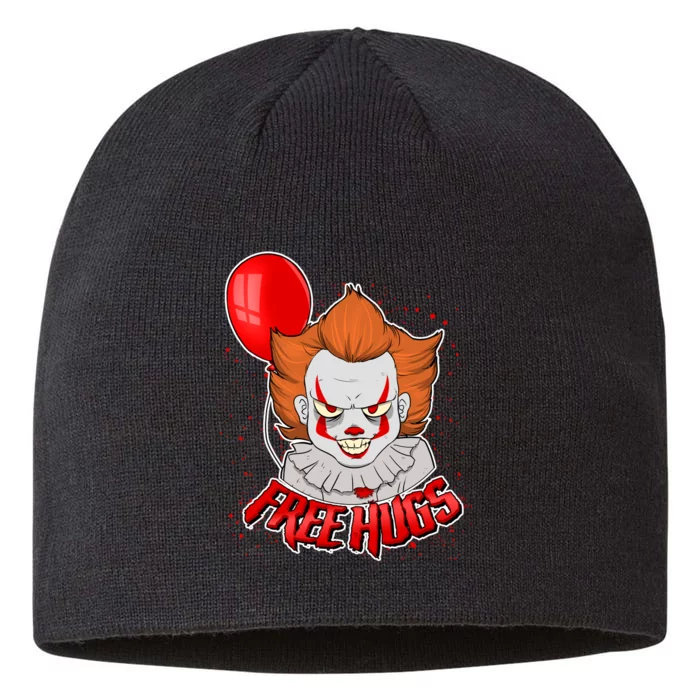 Free Hugs Scary Clown Funny 8 1/2in Sustainable Knit Beanie