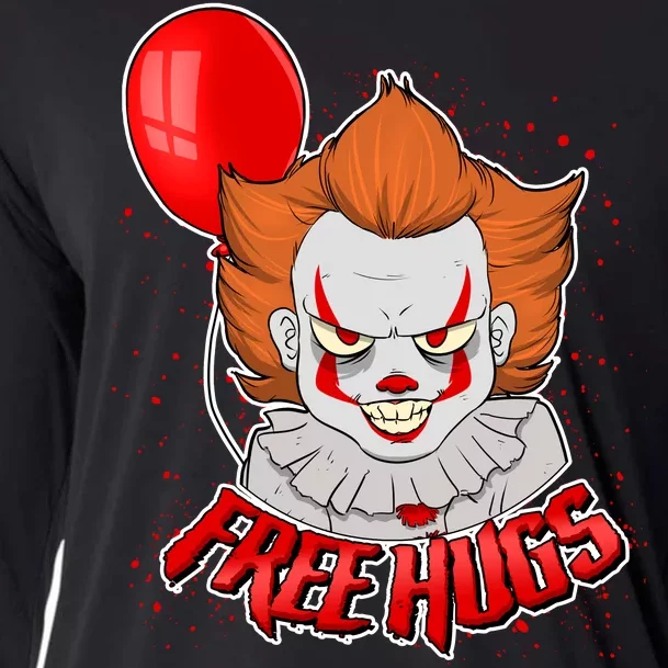 Free Hugs Scary Clown Funny Cooling Performance Long Sleeve Crew