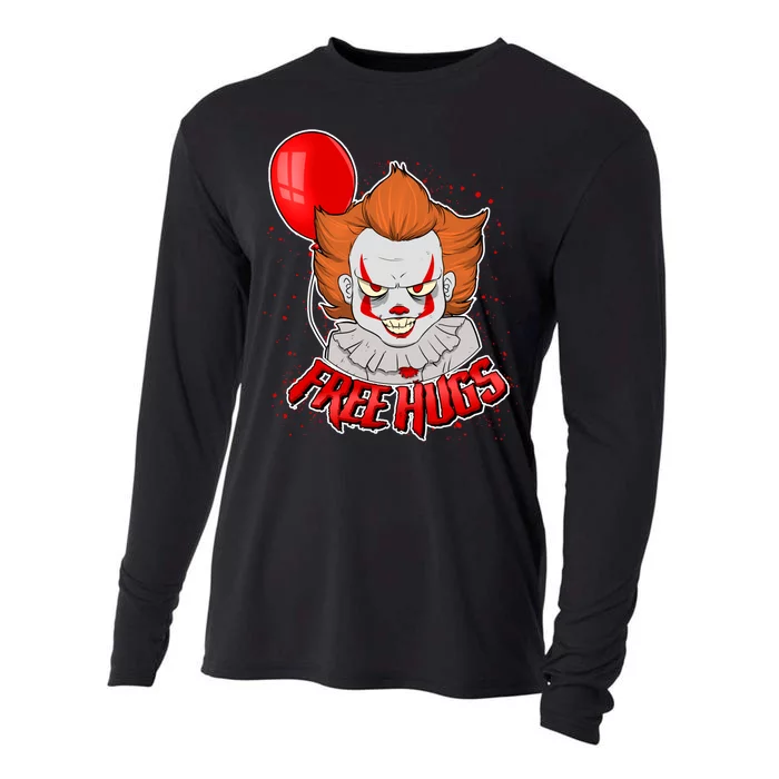 Free Hugs Scary Clown Funny Cooling Performance Long Sleeve Crew