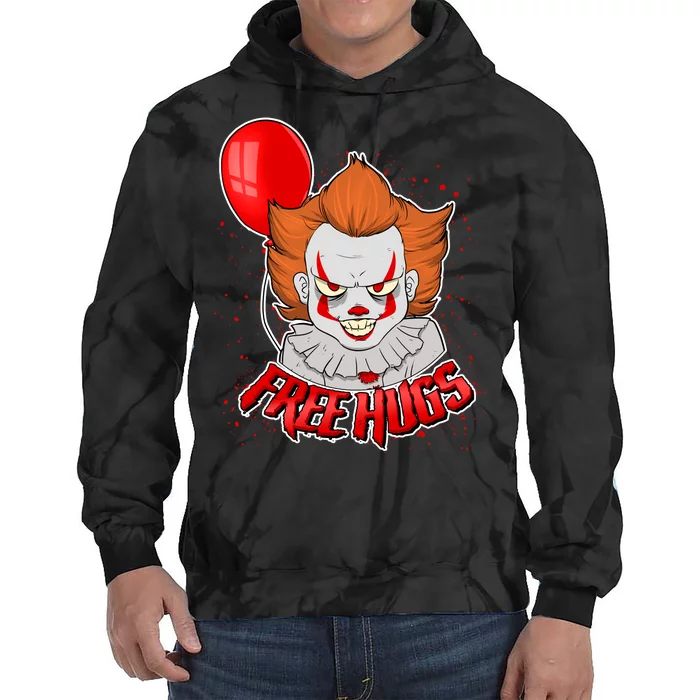 Free Hugs Scary Clown Funny Tie Dye Hoodie