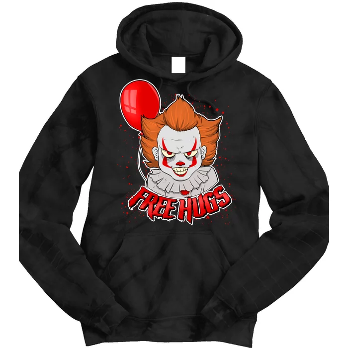 Free Hugs Scary Clown Funny Tie Dye Hoodie