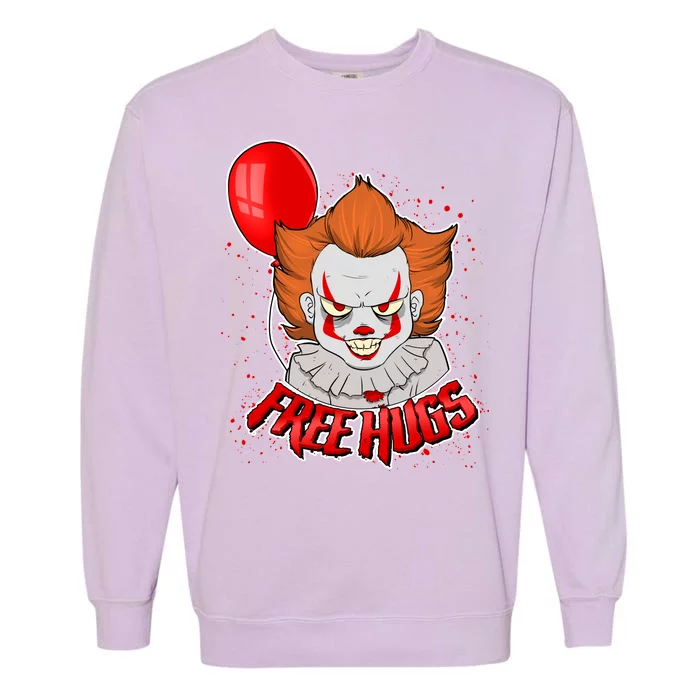 Free Hugs Scary Clown Funny Garment-Dyed Sweatshirt