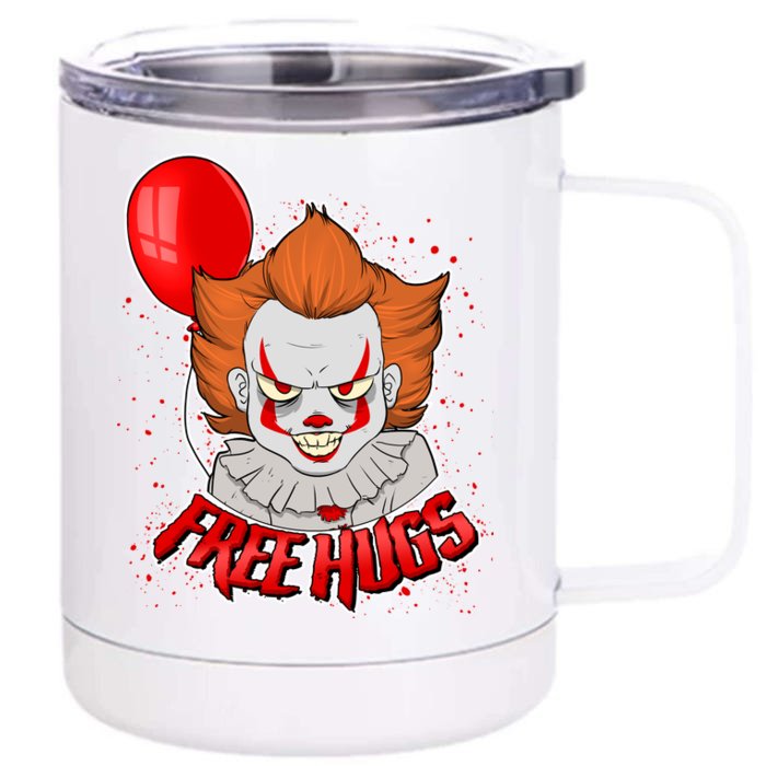 Free Hugs Scary Clown Funny Front & Back 12oz Stainless Steel Tumbler Cup