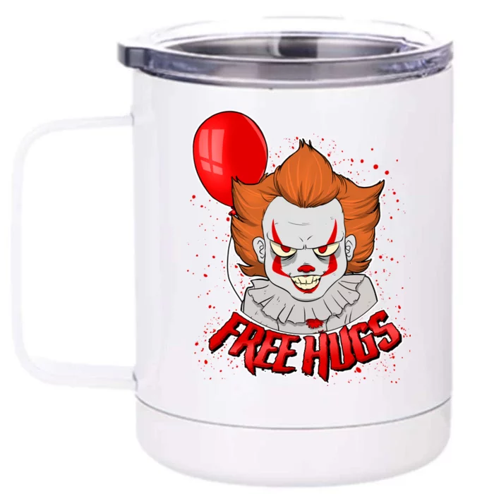 Free Hugs Scary Clown Funny Front & Back 12oz Stainless Steel Tumbler Cup