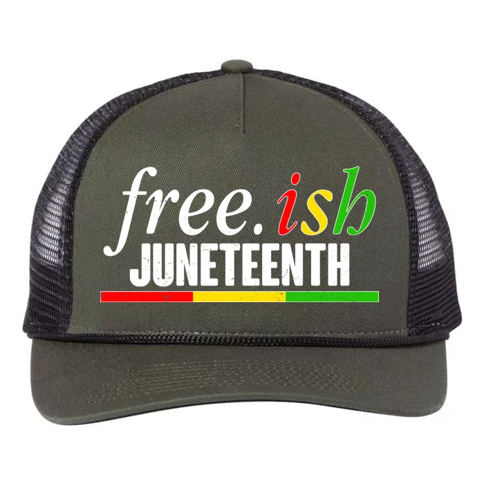 Free-ish Juneteenth Retro Rope Trucker Hat Cap