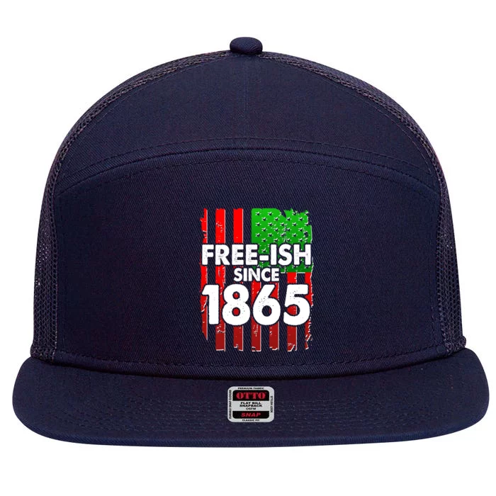 Free-ish Since 1865 Juneteenth 7 Panel Mesh Trucker Snapback Hat