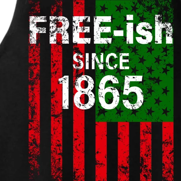 Free-ish Since 1865 Juneteenth Day Flag Black Pride Ladies Tri-Blend Wicking Tank