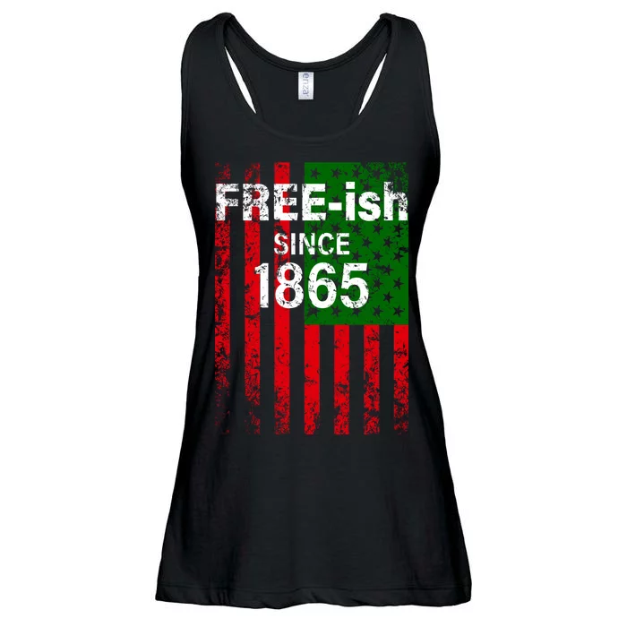 Free-ish Since 1865 Juneteenth Day Flag Black Pride Ladies Essential Flowy Tank