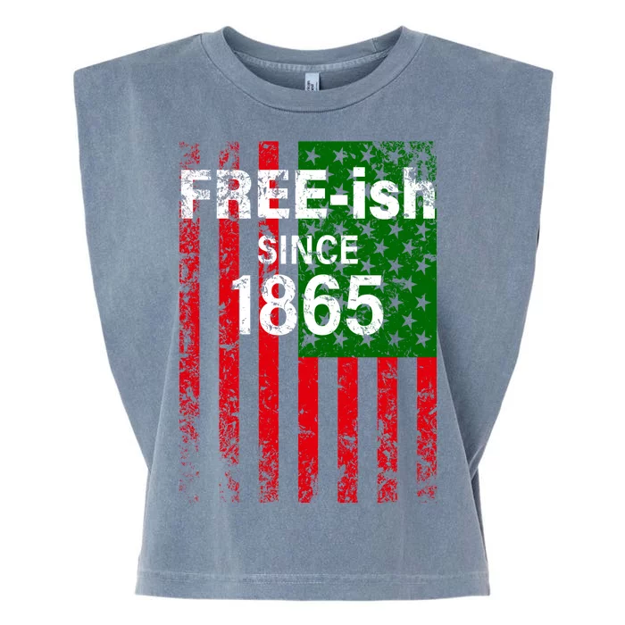 Free-ish Since 1865 Juneteenth Day Flag Black Pride Garment-Dyed Women's Muscle Tee