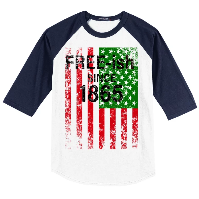 Free-ish Since 1865 Juneteenth Day Flag Black Pride Baseball Sleeve Shirt