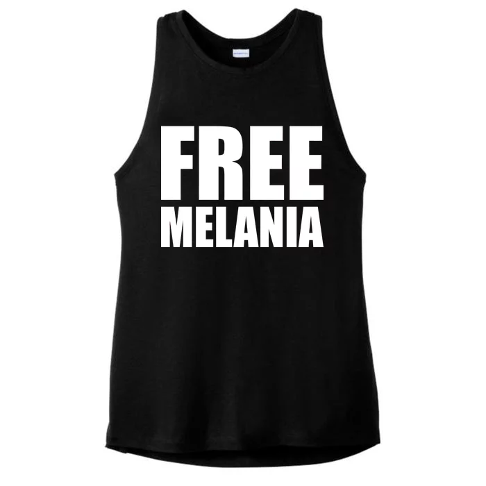 Free Melania Bold Text Ladies Tri-Blend Wicking Tank