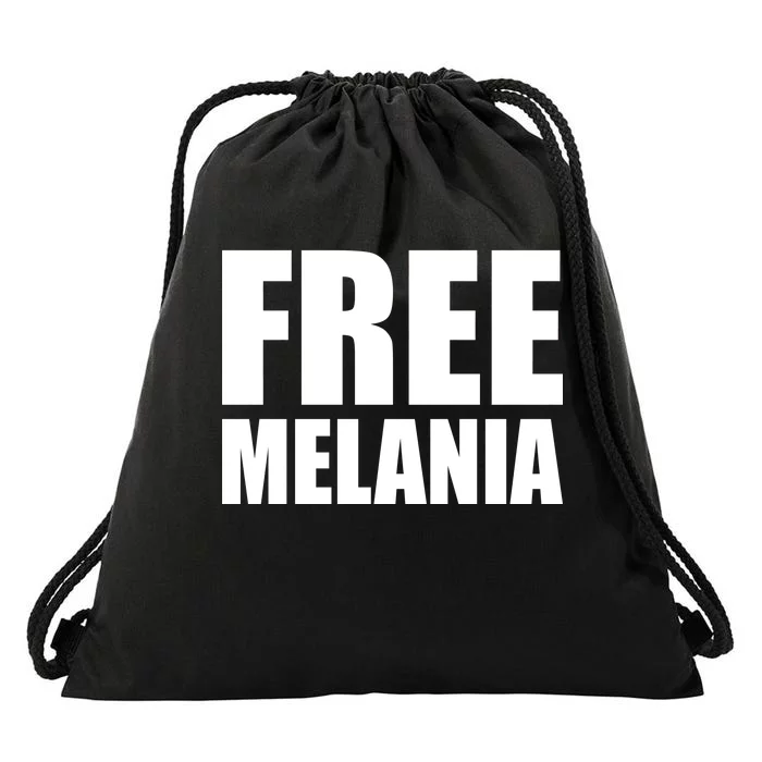 Free Melania Bold Text Drawstring Bag