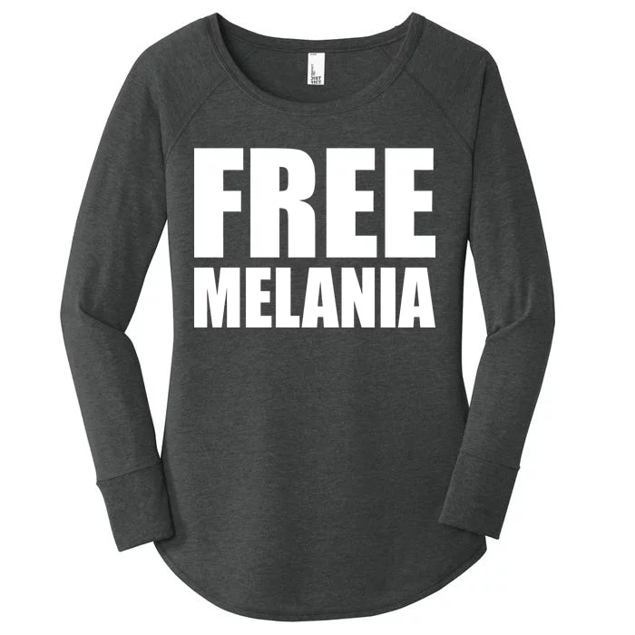 Free Melania Bold Text Women's Perfect Tri Tunic Long Sleeve Shirt