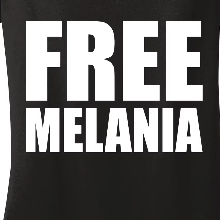 Free Melania Bold Text Women's V-Neck T-Shirt