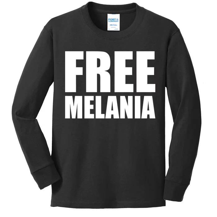 Free Melania Bold Text Kids Long Sleeve Shirt