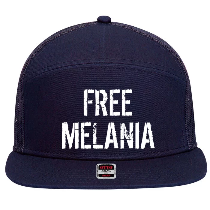 Free Melania Funny Distressed Logo 7 Panel Mesh Trucker Snapback Hat