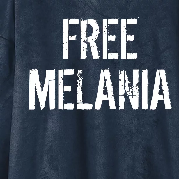 Free Melania Funny Distressed Logo Hooded Wearable Blanket