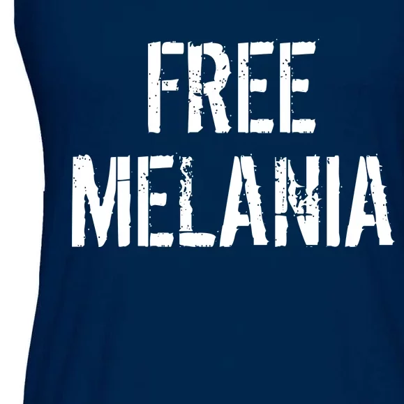 Free Melania Funny Distressed Logo Ladies Essential Flowy Tank