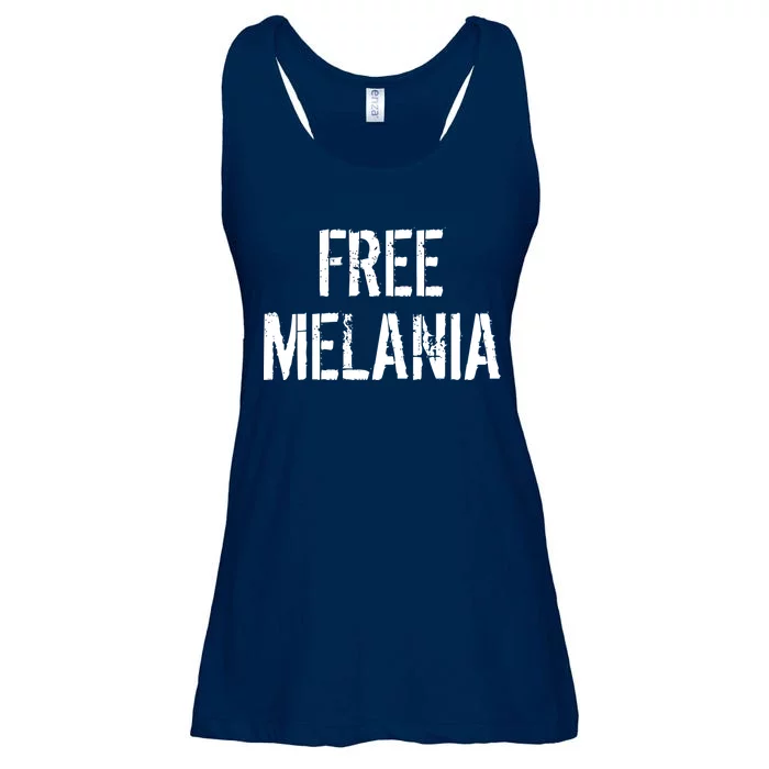 Free Melania Funny Distressed Logo Ladies Essential Flowy Tank